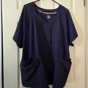 Navy Blue Scrub Top with Pockets
